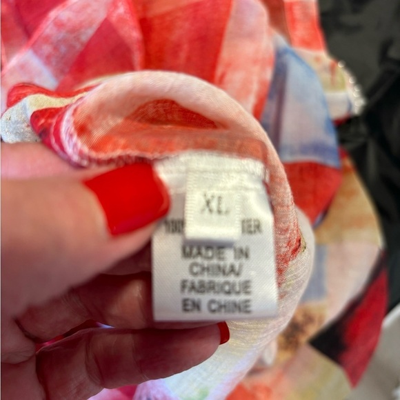 DKNY Patchwork Beach Coverup. SZ XL.  3/4‎ Sleeves. Pearl Encrusted Neckline. - Picture 13 of 14